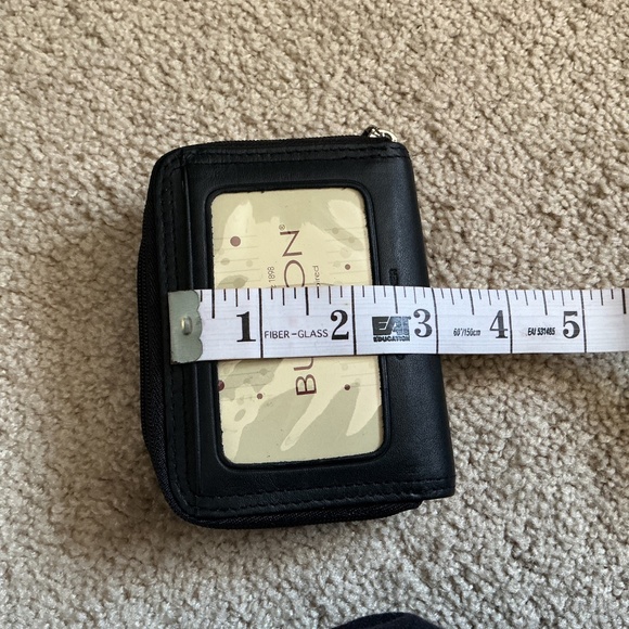 Buxton Black Genuine Leather Double Zip Accordion Card Case. - Picture 9 of 10